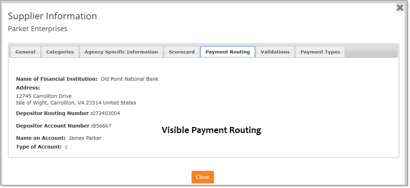 Visible Payment Routing Information